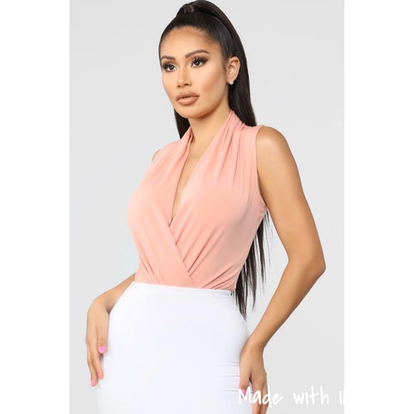 Fashion Nova Tops - 💥 HOST PICK | NEW Dusty Pink Surplice Bodysuit